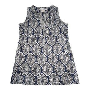 Gretchen Scott Flirt Dress Indian Summer Navy/White Womens XL 100% Cotton